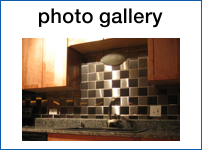 View our Photo Gallery of Copper, Brass, Aluminum and Stainless Steel Tiles and Backsplashes